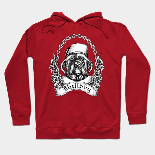 Bulldog Hoodie by HornArt